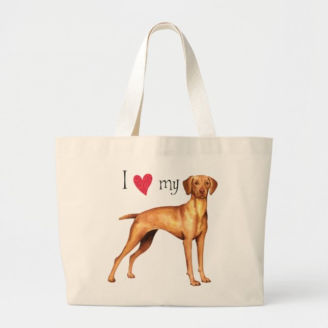 Grand Tote Bag I Love my Vizsla (Devant)