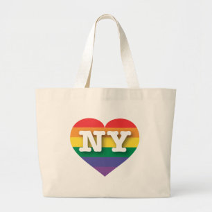 Grand Tote Bag I Love New York Rainbow Heart