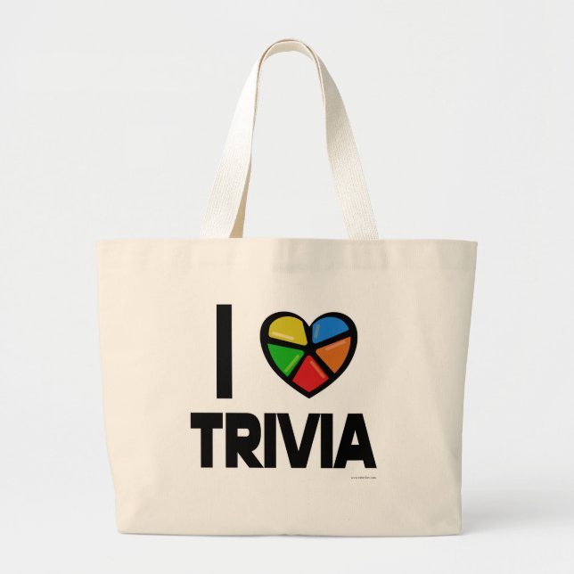 Grand Tote Bag I Love Trivia Fun Epic Game Night Fun Logo (Devant)