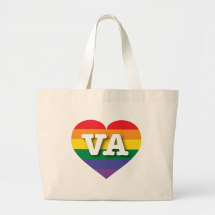 Grand Tote Bag I Love Virginia Rainbow Heart