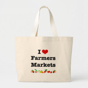 Grand Tote Bag I marchés d'agriculteurs de coeur