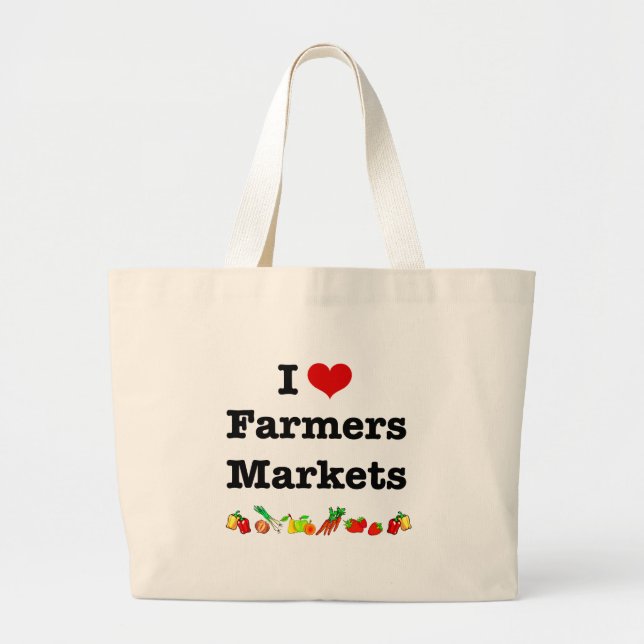 Grand Tote Bag I marchés d'agriculteurs de coeur (Devant)