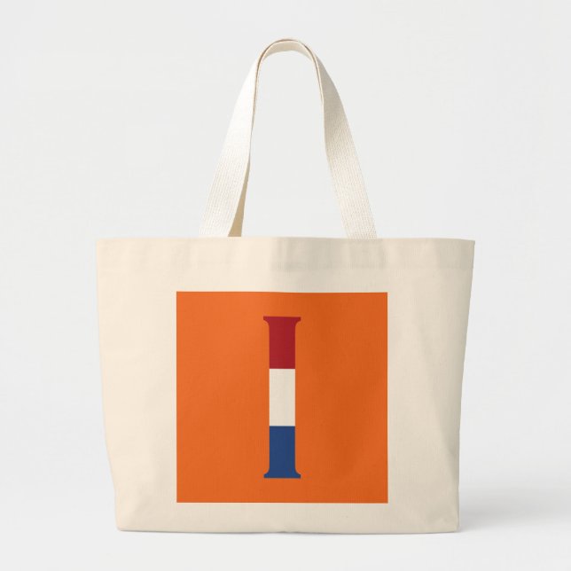 Grand Tote Bag I Monogramme superposé sur le drapeau NLD sur ou j (Devant)
