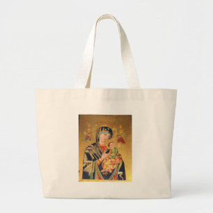 Grand Tote Bag Icône orthodoxe russe - Vierge Marie et bébé J
