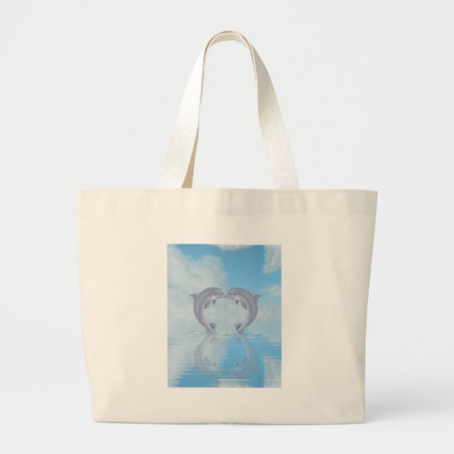 Grand Tote Bag Idées de cadeau d'amants de dauphin (Devant)
