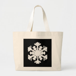 Grand Tote Bag Ikat Snowflake - Noir et blanc
