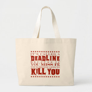 Grand Tote Bag Il a appelé une date-butoir