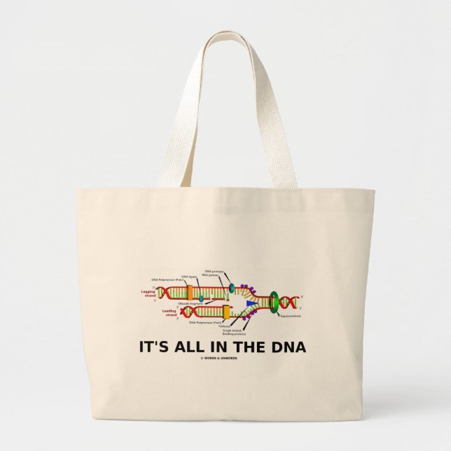 Grand Tote Bag Il est tout dans l'humour de biologie moléculaire (Devant)
