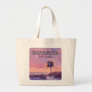 Grand Tote Bag Île de Kiawah Caroline du Sud Palmier