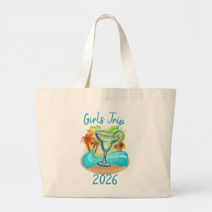 Grand Tote Bag Île tropicale personnalisée