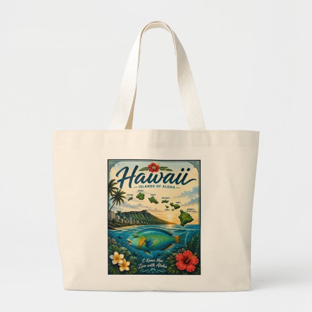 Grand Tote Bag Îles Hawaï (Devant)