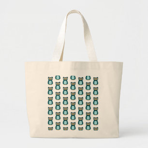 Grand Tote Bag Illustration Blue Owl