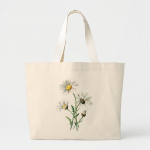 Grand Tote Bag Illustration de fleur sauvage de marguerites du