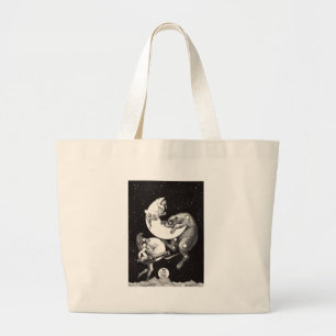 Grand Tote Bag Illustration de la Nuit du Dieu de l'Univers du Ci
