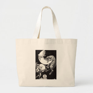Grand Tote Bag Illustration de la nuit du dieu de l'univers du ci