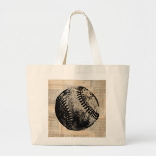 Grand Tote Bag Illustration de l'art de baseball vintage Style de