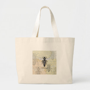 Grand Tote Bag Illustration de reine abeille insecte