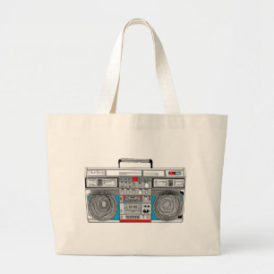 Grand Tote Bag illustration du boombox 80s