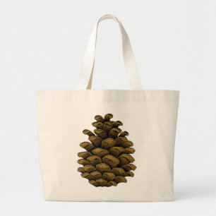 Grand Tote Bag Illustration du cône de pin