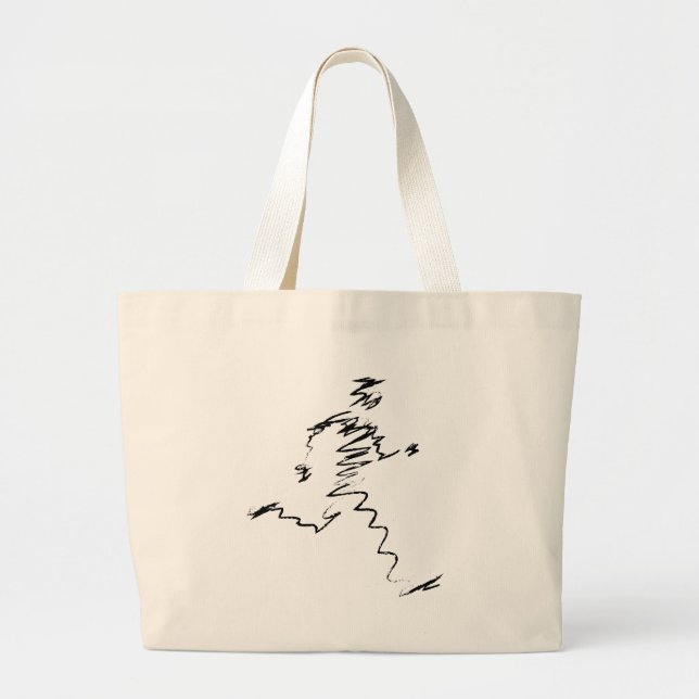 Grand Tote Bag Illustration du cool du coureur (Devant)
