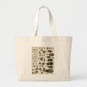 Grand Tote Bag Illustration vintage de scarabée