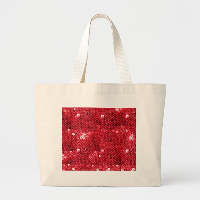 Grand Tote Bag Image Motif de la séquence rouge Faux (Devant)