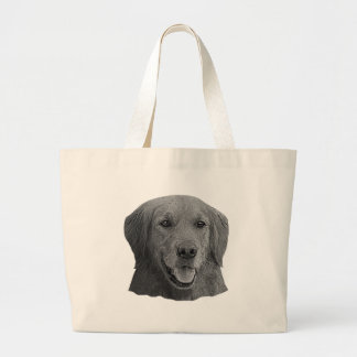 Grand Tote Bag Image stylisée de golden retriever