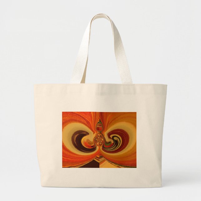 Grand Tote Bag Impression d'art aux tourbillons abstraits avec ce (Devant)