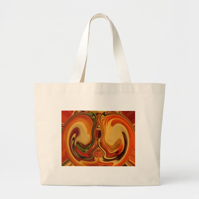 Grand Tote Bag Impression d'art en tourbillon de tons abstraits d (Devant)