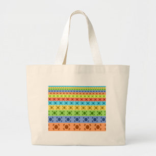 Grand Tote Bag Impression d'un drapeau coréen multicolore