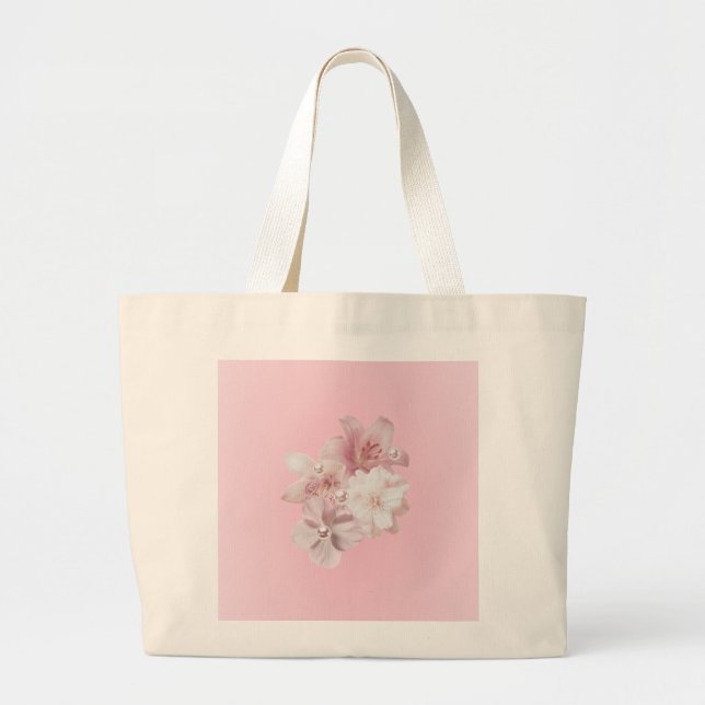 Grand Tote Bag Impression florale  (Devant)