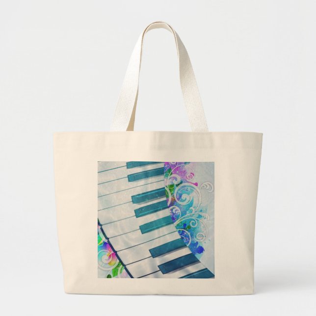Grand Tote Bag Impressionnant effet de lumière de piano circulair (Devant)