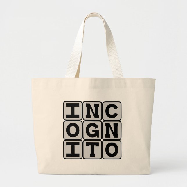 Grand Tote Bag Incognito, Caché dans l'anonymat (Devant)