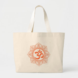 GRAND TOTE BAG INDOU - SYMBOLES OM, OHM DE BOUDDHA