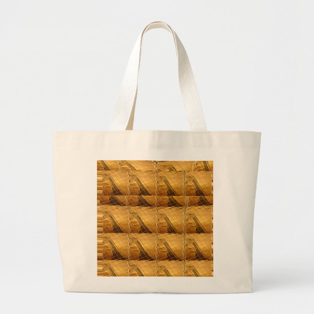 Grand Tote Bag Infinie Golden Giraffe Animal Motif Art Imprimer (Devant)