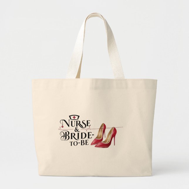 Grand Tote Bag Infirmière et future épouse (Devant)