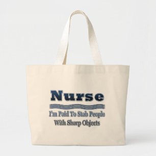 Grand Tote Bag Infirmière humoristique