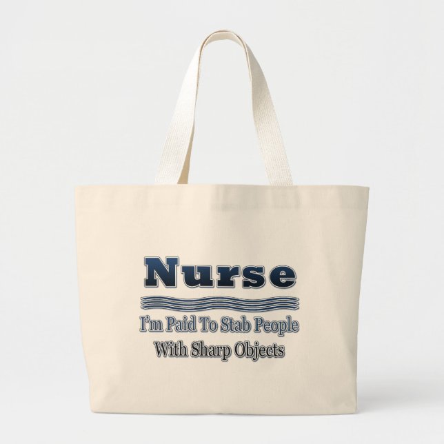 Grand Tote Bag Infirmière humoristique (Devant)