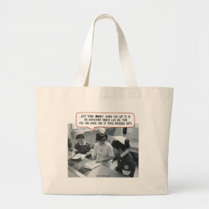 Grand Tote Bag Infirmière importante - casquette adorable
