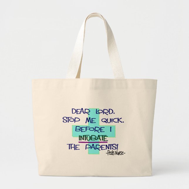 Grand Tote Bag Infirmière pédiatrique PICU, cadeaux drôles (Devant)