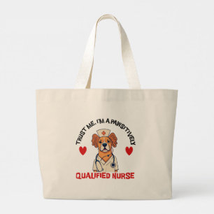 Grand Tote Bag Infirmière Qualifiée Pawsitivement