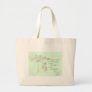 Grand Tote Bag Infirmière Touche une vie avec des fleurs sauvage