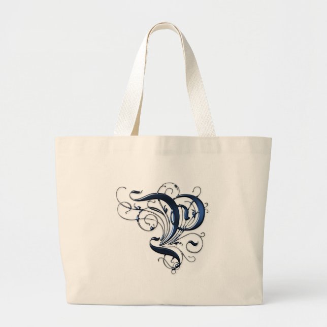 Grand Tote Bag Initiale vintage P (Devant)