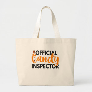 Grand Tote Bag Inspecteur officiel de bonbons Funny Halloween Tra