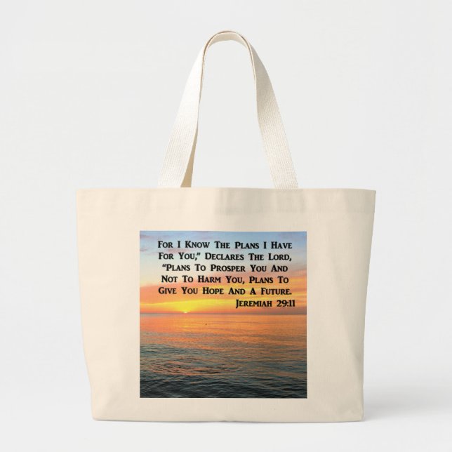GRAND TOTE BAG INSPIRANT JEREMIAH 29:11 SCELER (Devant)