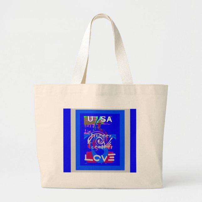 Grand Tote Bag Inspiration USA Nous Sommes Forts Ensemble Avec Am (Devant)