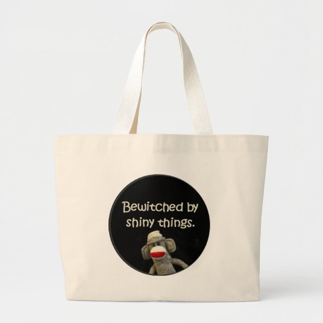 Grand Tote Bag Insultes de singe de chaussette (Devant)