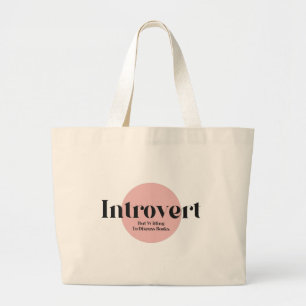 Grand Tote Bag Introvertir Mais Discuter Des Livres 