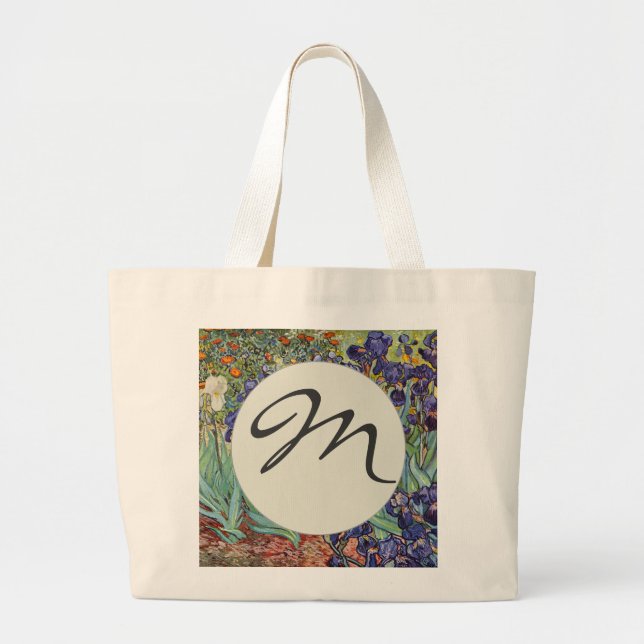 Grand Tote Bag Iris de Van Gogh Peinture Impressionniste (Devant)