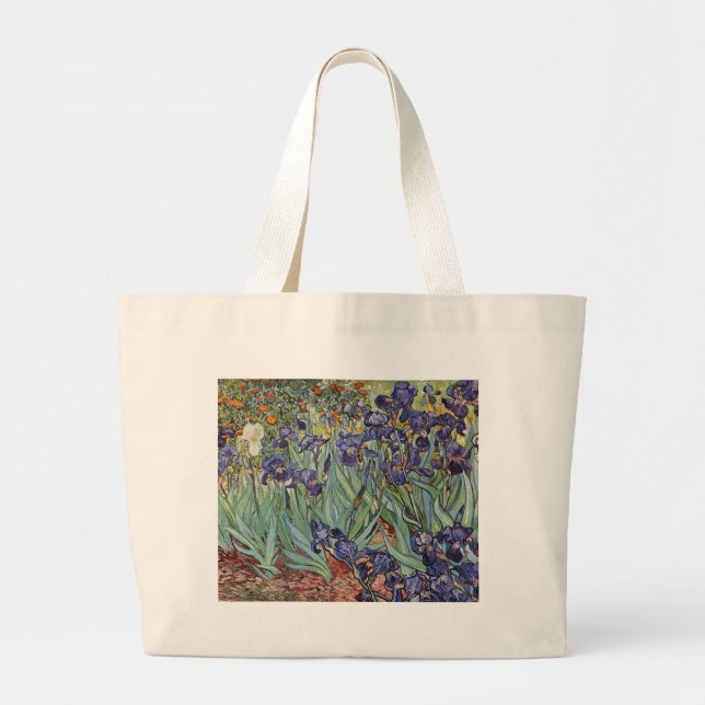 Grand Tote Bag Iris de Van Gogh Peinture Impressionniste (Devant)